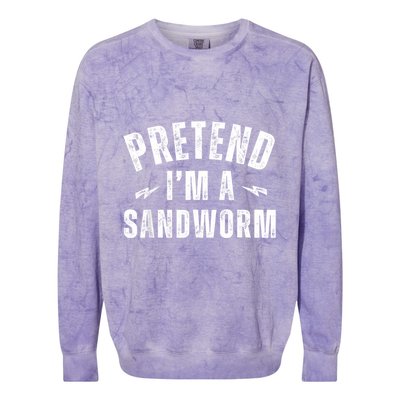 Funny Lazy Costume Last Minute Pretend IM A Sandworm Colorblast Crewneck Sweatshirt