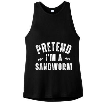 Funny Lazy Costume Last Minute Pretend IM A Sandworm Ladies PosiCharge Tri-Blend Wicking Tank