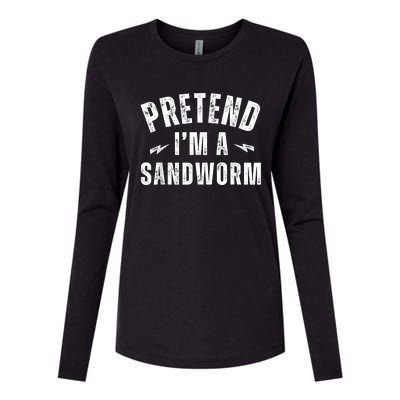 Funny Lazy Costume Last Minute Pretend IM A Sandworm Womens Cotton Relaxed Long Sleeve T-Shirt