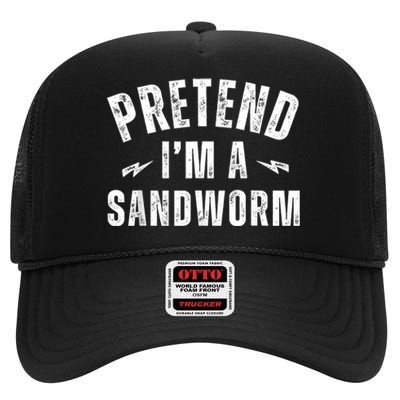 Funny Lazy Costume Last Minute Pretend IM A Sandworm High Crown Mesh Back Trucker Hat