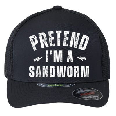 Funny Lazy Costume Last Minute Pretend IM A Sandworm Flexfit Unipanel Trucker Cap