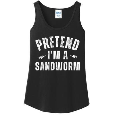 Funny Lazy Costume Last Minute Pretend IM A Sandworm Ladies Essential Tank