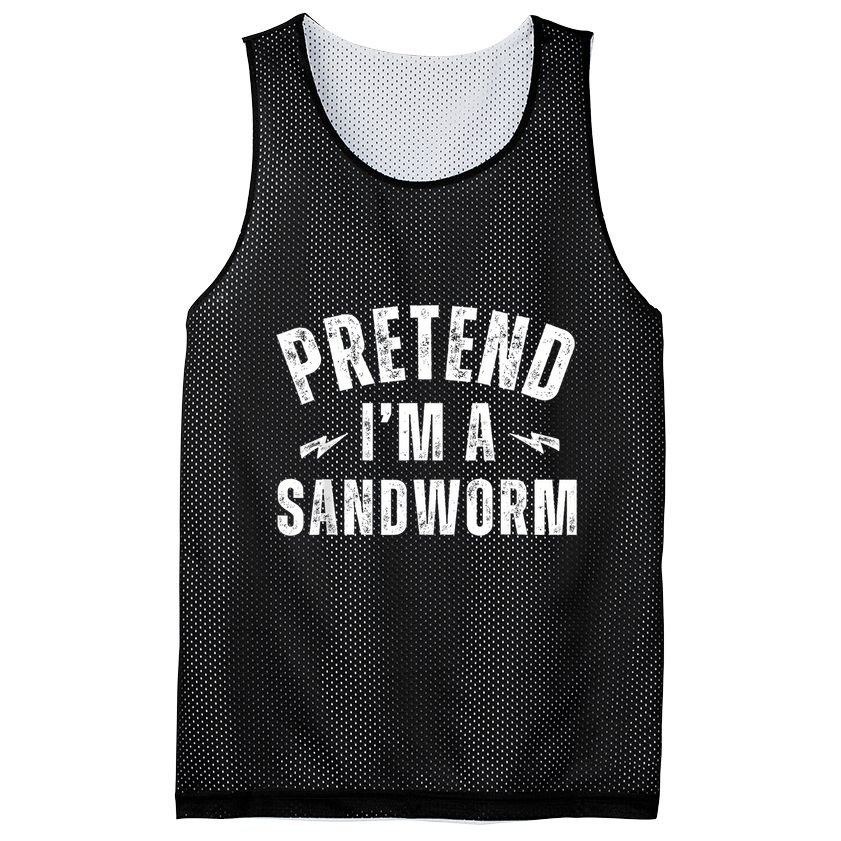 Funny Lazy Costume Last Minute Pretend IM A Sandworm Mesh Reversible Basketball Jersey Tank