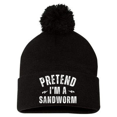 Funny Lazy Costume Last Minute Pretend IM A Sandworm Pom Pom 12in Knit Beanie