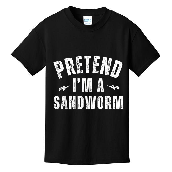 Funny Lazy Costume Last Minute Pretend IM A Sandworm Kids T-Shirt