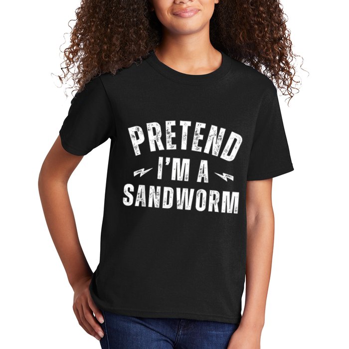 Funny Lazy Costume Last Minute Pretend IM A Sandworm Kids T-Shirt