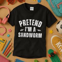 Funny Lazy Costume Last Minute Pretend IM A Sandworm Kids T-Shirt