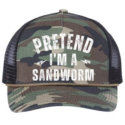 Funny Lazy Costume Last Minute Pretend IM A Sandworm Retro Rope Trucker Hat Cap