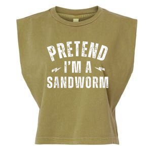 Funny Lazy Costume Last Minute Pretend IM A Sandworm Garment-Dyed Women's Muscle Tee