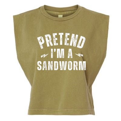 Funny Lazy Costume Last Minute Pretend IM A Sandworm Garment-Dyed Women's Muscle Tee