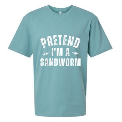 Funny Lazy Costume Last Minute Pretend IM A Sandworm Sueded Cloud Jersey T-Shirt