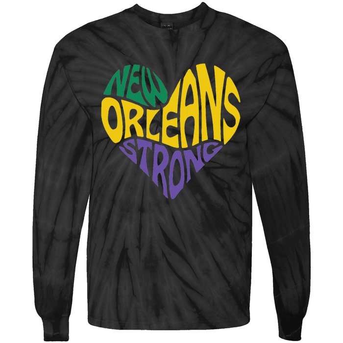 Funny Louisiana Culture T Vintag We Stand Nola Strong Appare Tie-Dye Long Sleeve Shirt