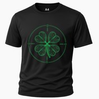 Four Leaf Clover Blueprint Engineer St Patrick Day Architect Cooling Performance Crew T-Shirt