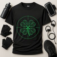 Four Leaf Clover Blueprint Engineer St Patrick Day Architect Cooling Performance Crew T-Shirt