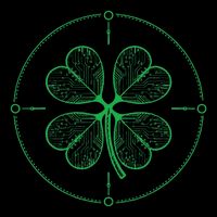 Four Leaf Clover Blueprint Engineer St Patrick Day Architect Cooling Performance Crew T-Shirt