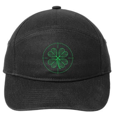 Four Leaf Clover Blueprint Engineer St Patrick Day Architect 7-Panel Snapback Hat