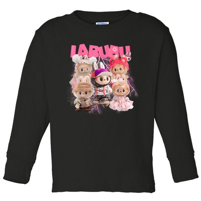 Funny Labubu Cute Labubu The Monsters Meme Vintage Toddler Long Sleeve Shirt