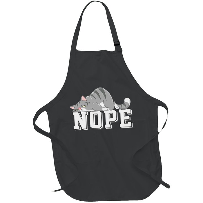 Funny Lazy Cat Nope Not Today Cat Full-Length Apron With Pockets