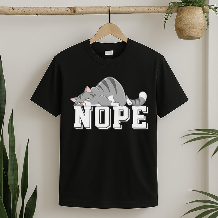 Funny Lazy Cat Nope Not Today Cat T-Shirt