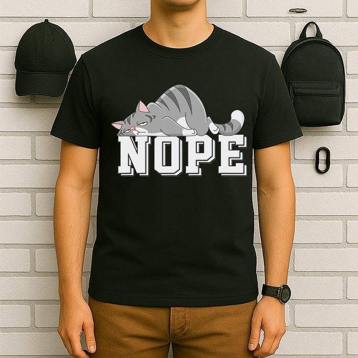 Funny Lazy Cat Nope Not Today Cat T-Shirt