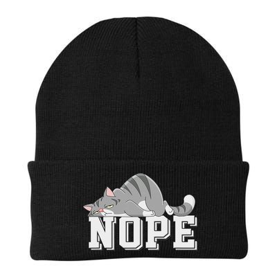 Funny Lazy Cat Nope Not Today Cat Knit Cap Winter Beanie