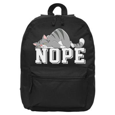Funny Lazy Cat Nope Not Today Cat 16 in Basic Backpack