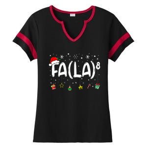 Fa (La)8 Christmas Santa Fa La Math Teacher Ladies Halftime Notch Neck Tee