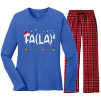 Fa (La)8 Christmas Santa Fa La Math Teacher Women's Long Sleeve Flannel Pajama Set 