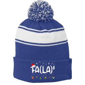 Fa (La)8 Christmas Santa Fa La Math Teacher Stripe Pom Pom Beanie