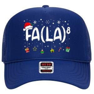 Fa (La)8 Christmas Santa Fa La Math Teacher High Crown Mesh Back Trucker Hat