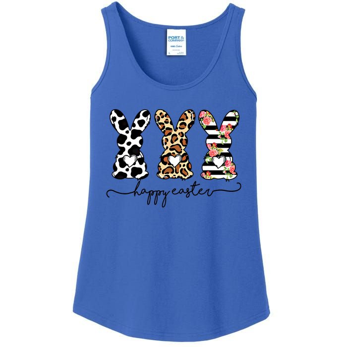 Funny Leopard Cow Print Easter Bunnies Happy Easter Day Gift Ladies Essential Tank