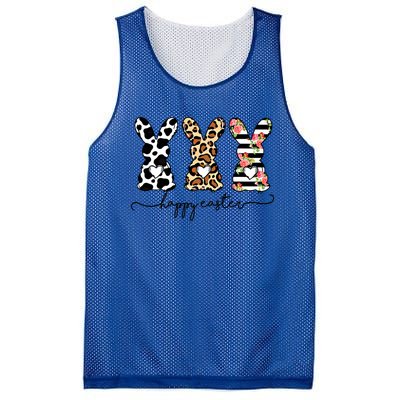 Funny Leopard Cow Print Easter Bunnies Happy Easter Day Gift Mesh Reversible Basketball Jersey Tank