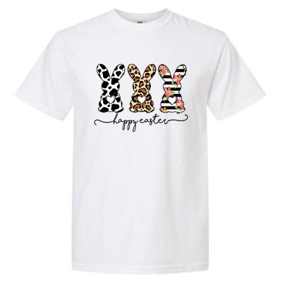 Funny Leopard Cow Print Easter Bunnies Happy Easter Day Gift Garment-Dyed Heavyweight T-Shirt