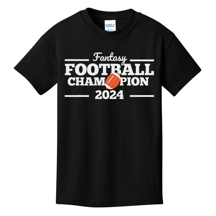 Fantasy League Champ 2024 Winner Fantasy Football Champion Kids T-Shirt