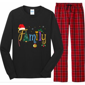 Family Letters Christmas Style Love My Family Christmas Long Sleeve Pajama Set