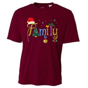 Family Letters Christmas Style Love My Family Christmas Cooling Performance Crew T-Shirt