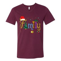 Family Letters Christmas Style Love My Family Christmas V-Neck T-Shirt