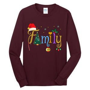 Family Letters Christmas Style Love My Family Christmas Tall Long Sleeve T-Shirt