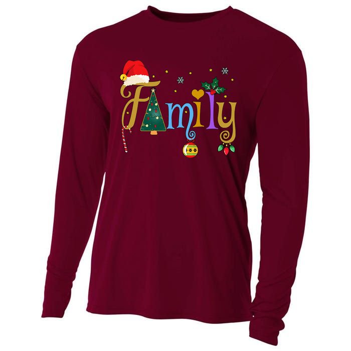 Family Letters Christmas Style Love My Family Christmas Cooling Performance Long Sleeve Crew