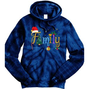 Family Letters Christmas Style Love My Family Christmas Tie Dye Hoodie