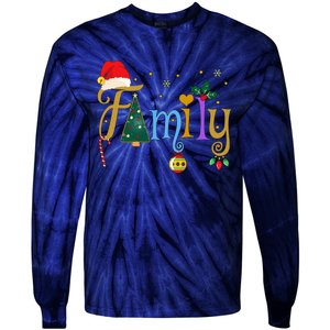 Family Letters Christmas Style Love My Family Christmas Tie-Dye Long Sleeve Shirt