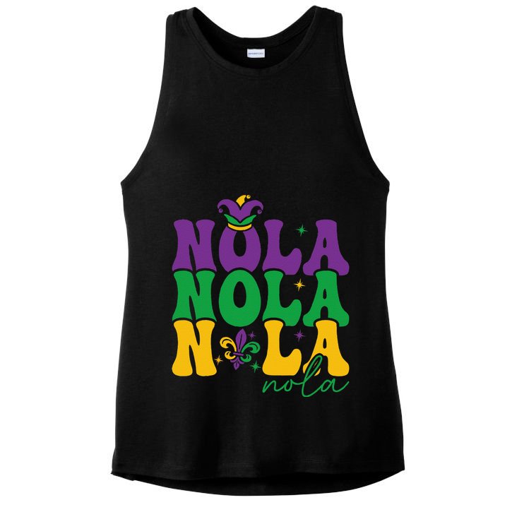 Funny Louisiana Culture We Stand Nola Strongnew Orleans Ladies PosiCharge Tri-Blend Wicking Tank