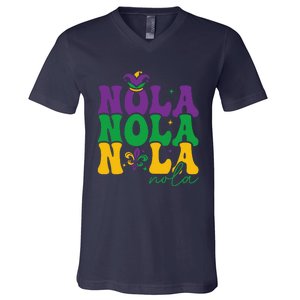 Funny Louisiana Culture We Stand Nola Strongnew Orleans V-Neck T-Shirt