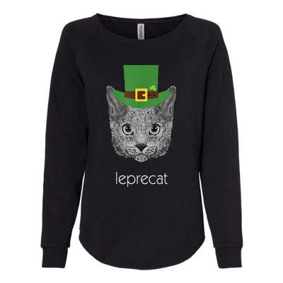 Funny Leprechaun Cat Leprecat St Patricks Day Womens California Wash Sweatshirt