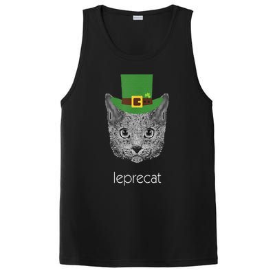 Funny Leprechaun Cat Leprecat St Patricks Day PosiCharge Competitor Tank