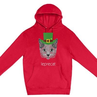 Funny Leprechaun Cat Leprecat St Patricks Day Premium Pullover Hoodie