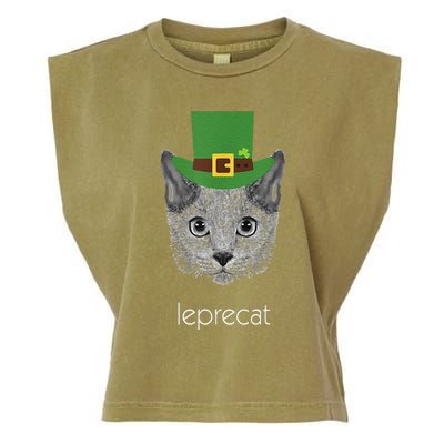 Funny Leprechaun Cat Leprecat St Patricks Day Garment-Dyed Women's Muscle Tee