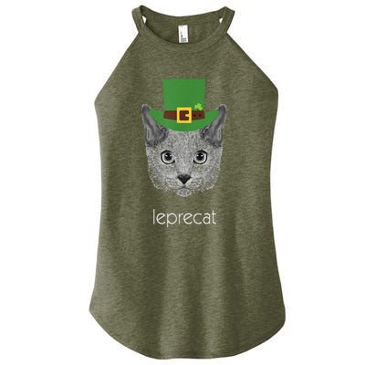 Funny Leprechaun Cat Leprecat St Patricks Day Women's Perfect Tri Rocker Tank