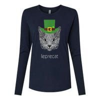 Funny Leprechaun Cat Leprecat St Patricks Day Womens Cotton Relaxed Long Sleeve T-Shirt