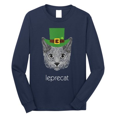 Funny Leprechaun Cat Leprecat St Patricks Day Long Sleeve Shirt